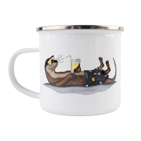 Lakor Lakor, Enamel Mug, an otter vacation