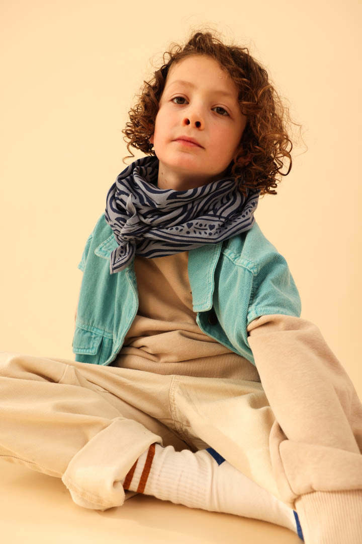Maison Augustin, Adult Zebra Scarf, indigo