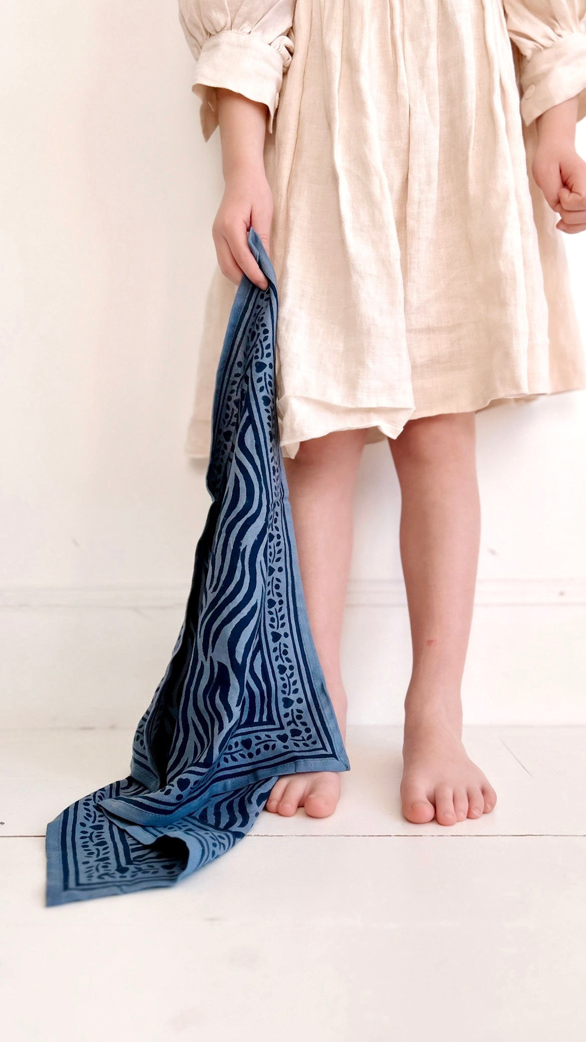 Maison Augustin, Adult Zebra Scarf, indigo