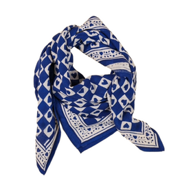 Maison Augustin, Adult Checkered Scarf, blue