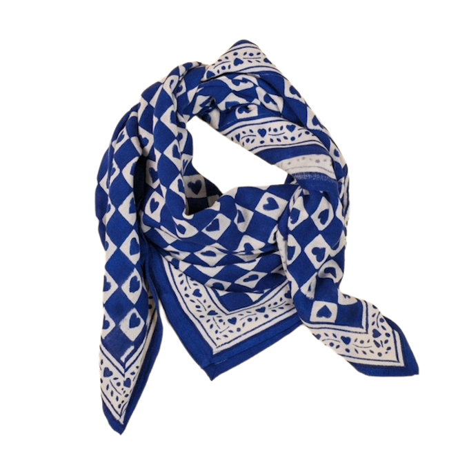 Maison Augustin Maison Augustin, Adult Checkered Scarf, blue