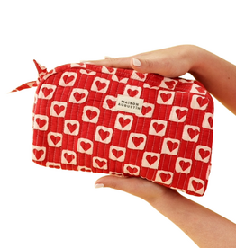 Maison Augustin, Heart Toiletry Bag, ruby
