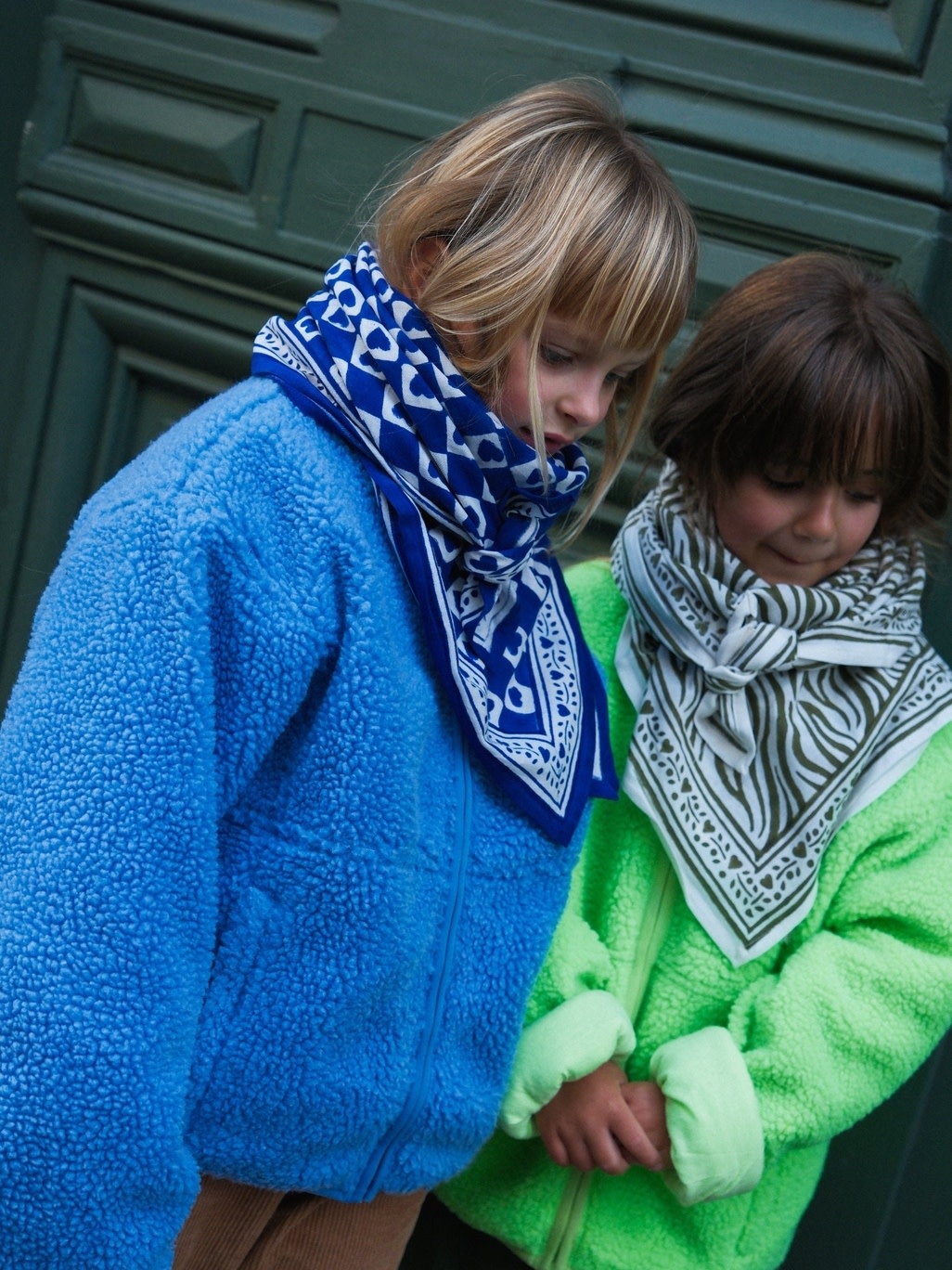 Maison Augustin Maison Augustin, Adult Checkered Scarf, blue