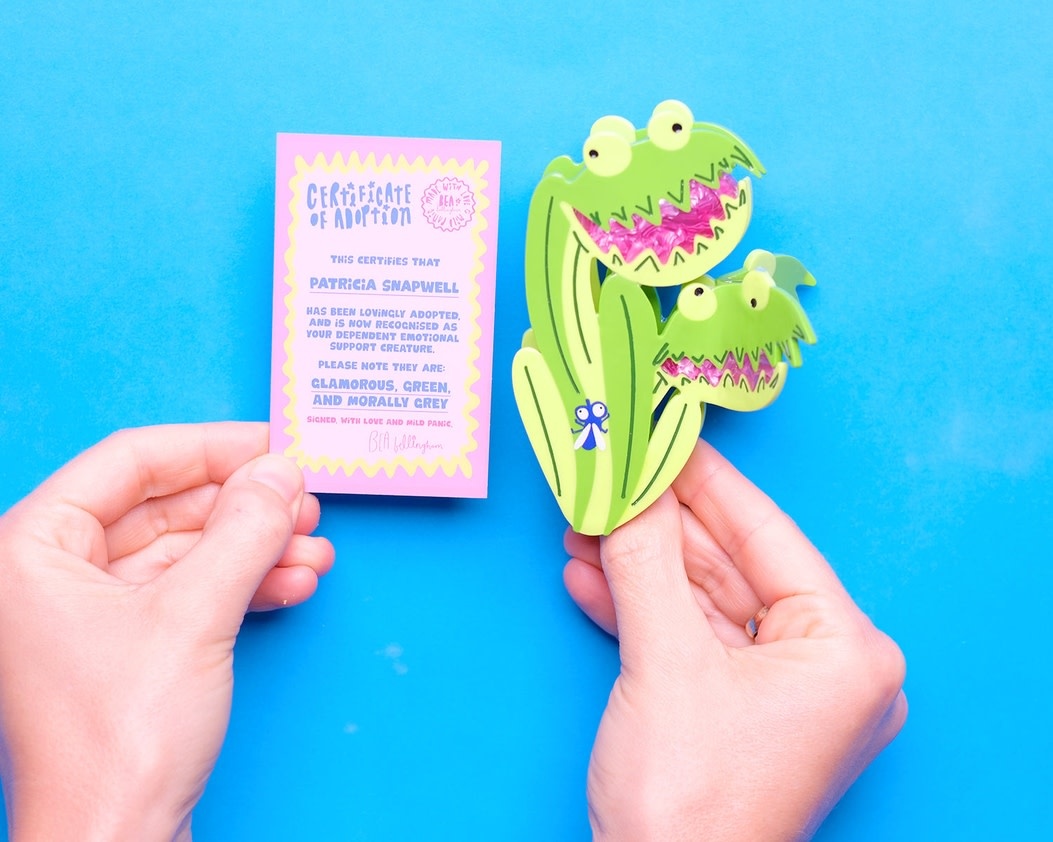Bea Bellingham Bea Bellingham, Hair Clip, venus fly trap