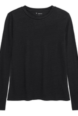 KnowledgeCotton Apparel KnowledgeCotton, LS Linen T-Shirt, black jet, S