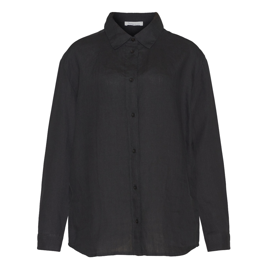 KnowledgeCotton Apparel KnowledgeCotton, Loose Linen Shirt, black jet, M