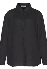 KnowledgeCotton Apparel KnowledgeCotton, Loose Linen Shirt, black jet, S