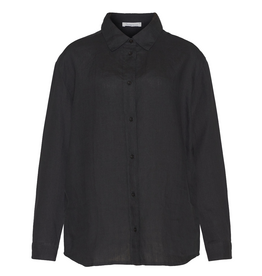 KnowledgeCotton Apparel KnowledgeCotton, Loose Linen Shirt, black jet, XS