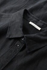 KnowledgeCotton Apparel KnowledgeCotton, Loose Linen Shirt, black jet, XS