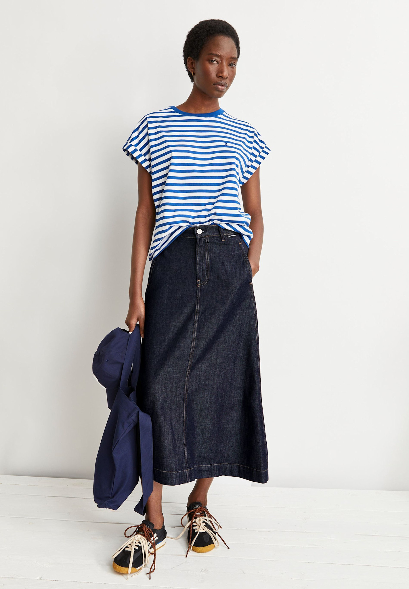 Armedangels Armedangels, Idaara Stripes, white-lapis blue, XS