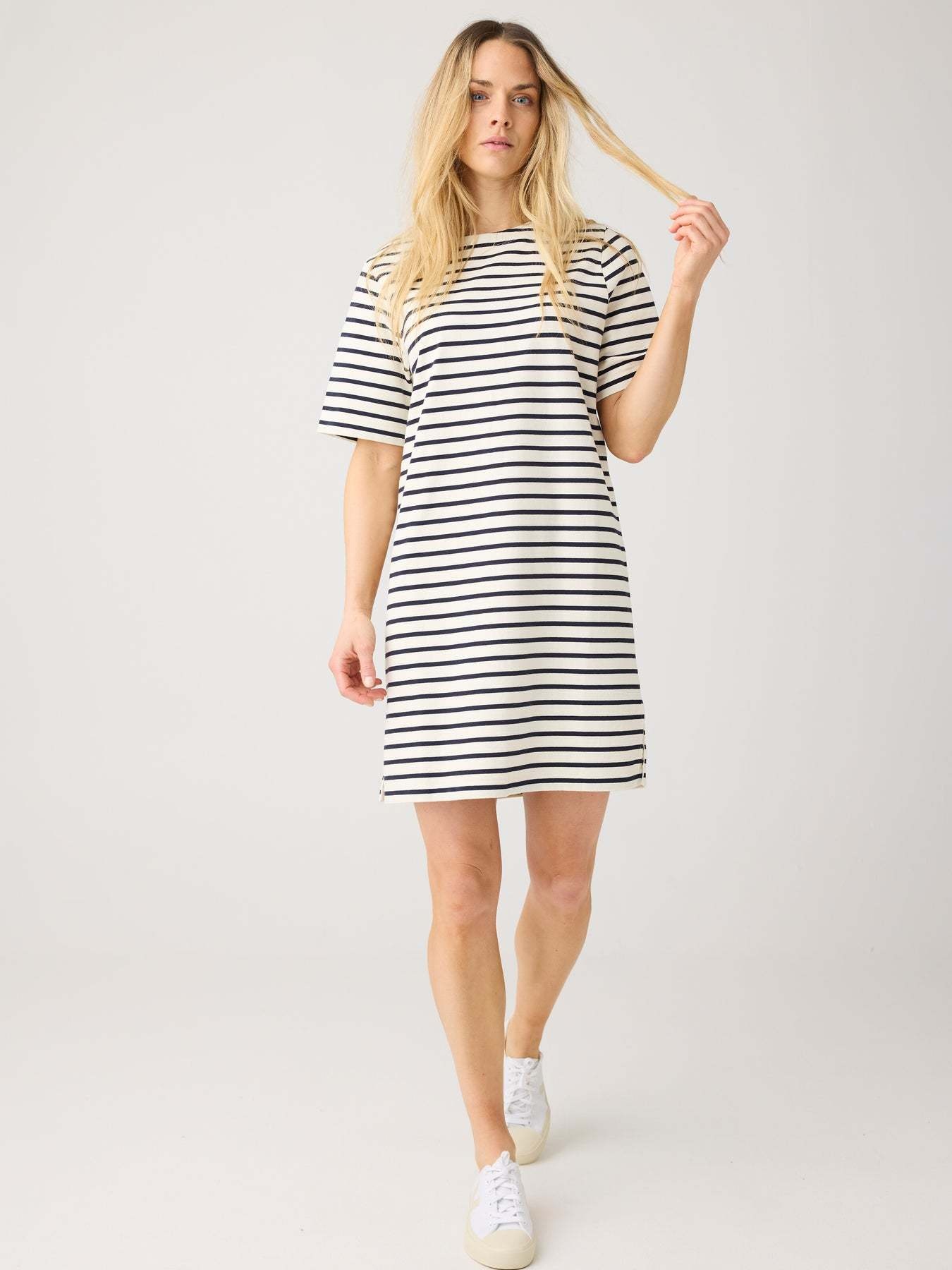 KnowledgeCotton Apparel KnowledgeCotton, Stripe T-Shirt Dress, S