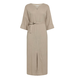 KnowledgeCotton Apparel KnowledgeCotton, Linen V-Neck Dress, light feather gray, L
