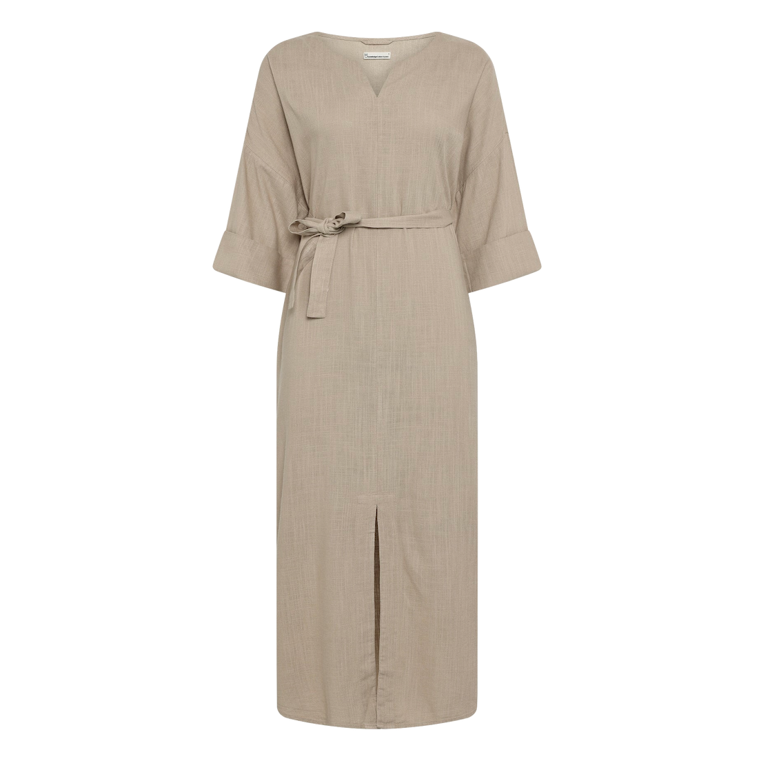 KnowledgeCotton Apparel KnowledgeCotton, Linen V-Neck Dress, light feather gray, L