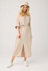 KnowledgeCotton Apparel KnowledgeCotton, Linen V-Neck Dress, light feather gray, L