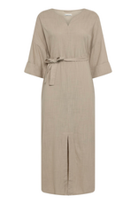 KnowledgeCotton Apparel KnowledgeCotton, Linen V-Neck Dress, light feather gray, M