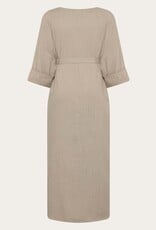 KnowledgeCotton Apparel KnowledgeCotton, Linen V-Neck Dress, light feather gray, M