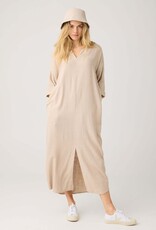 KnowledgeCotton Apparel KnowledgeCotton, Linen V-Neck Dress, light feather gray, M