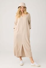 KnowledgeCotton Apparel KnowledgeCotton, Linen V-Neck Dress, light feather gray, S