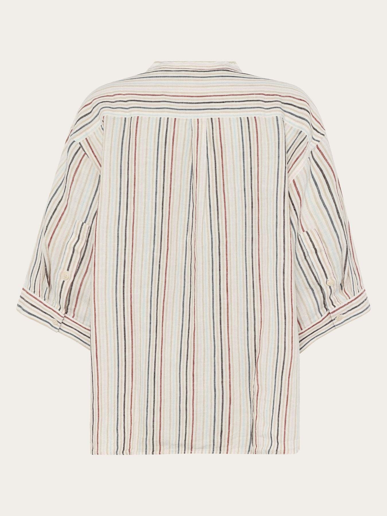 KnowledgeCotton Apparel KnowledgeCotton, Loose Linen Stripe Shirt, multi color, L