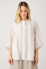 KnowledgeCotton Apparel KnowledgeCotton, Loose Linen Stripe Shirt, multi color, XS