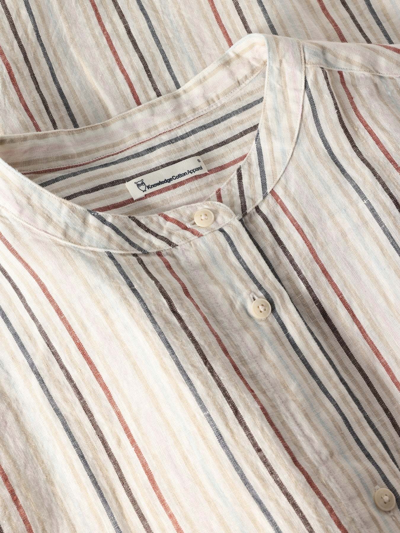 KnowledgeCotton Apparel KnowledgeCotton, Loose Linen Stripe Shirt, multi color, XS