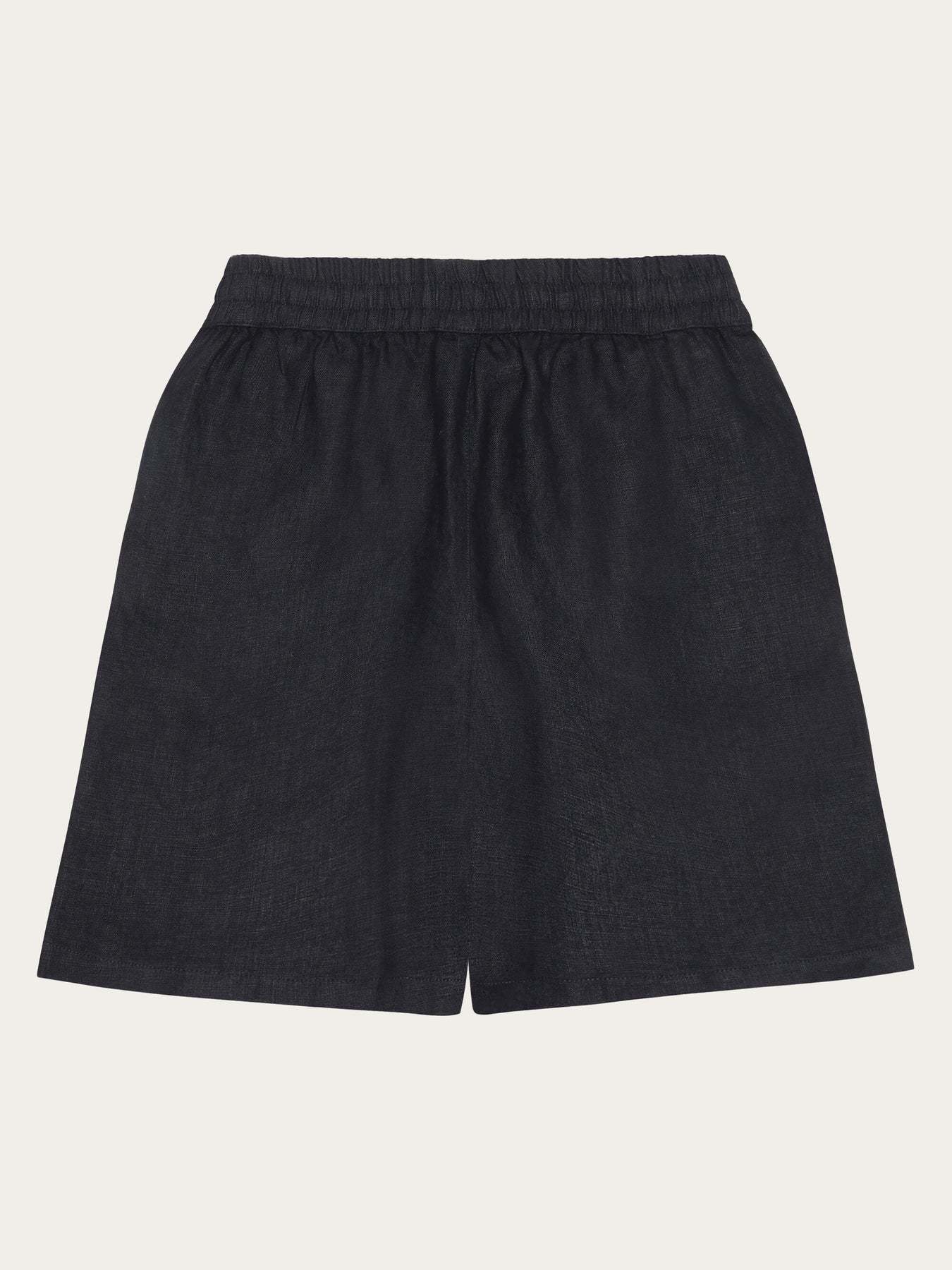 KnowledgeCotton Apparel KnowledgeCotton, Posey Wide Linen Blend Shorts, black jet, S