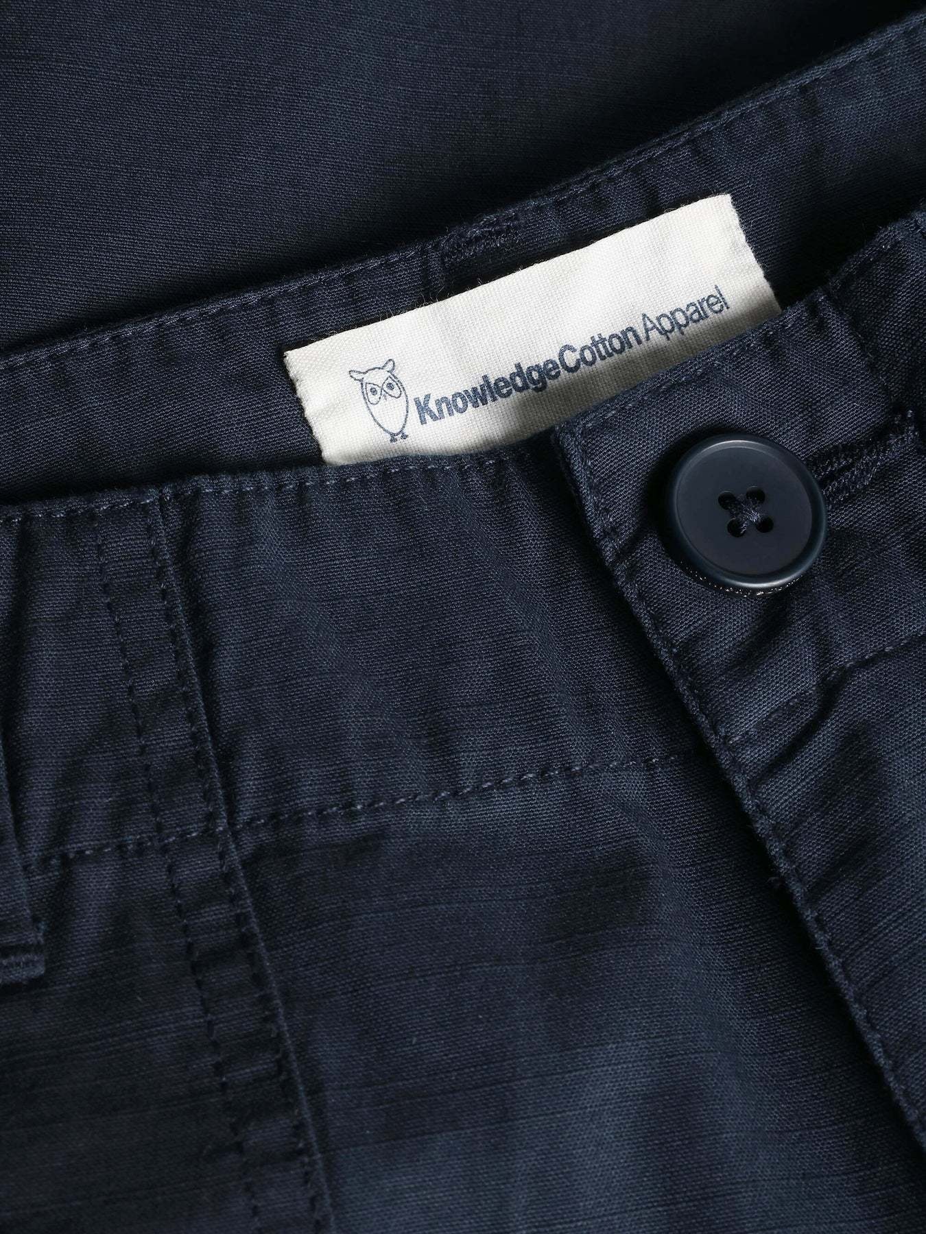 KnowledgeCotton Apparel KnowledgeCotton, Posey Wide Slub Shorts, total eclipse, S