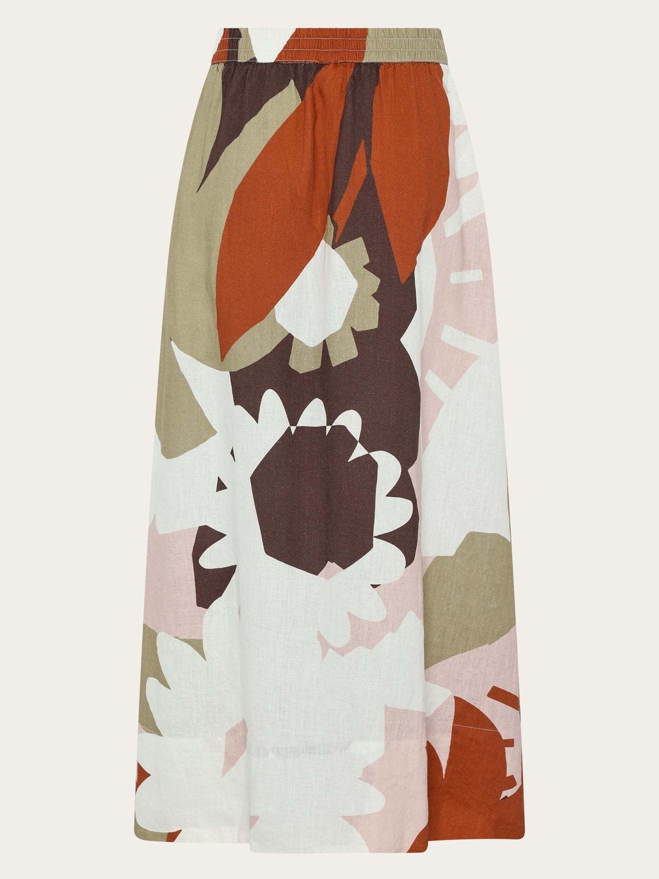 KnowledgeCotton Apparel KnowledgeCotton, Linen Print Maxi Skirt, multi color, XS