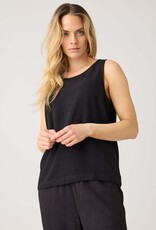 KnowledgeCotton Apparel KnowledgeCotton, Linen Blend Top, black jet, L