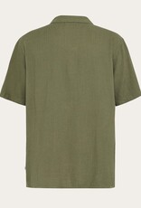 KnowledgeCotton Apparel KnowledgeCotton, Moss Relaxed Linen SS Shirt, burned olive, XL
