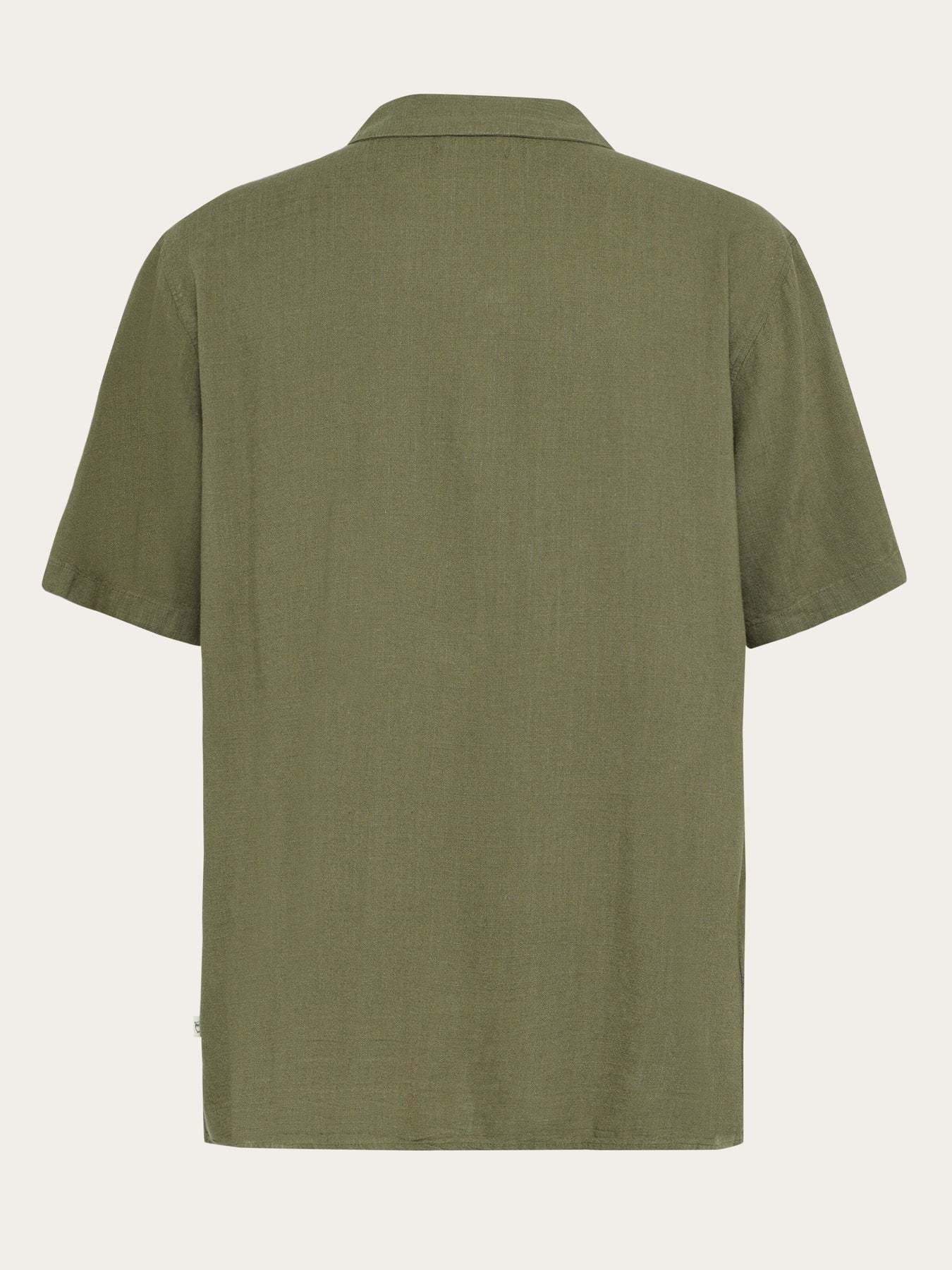 KnowledgeCotton Apparel KnowledgeCotton, Moss Relaxed Linen SS Shirt, burned olive, XL