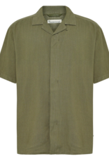 KnowledgeCotton Apparel KnowledgeCotton, Moss Relaxed Linen SS Shirt, burned olive, M