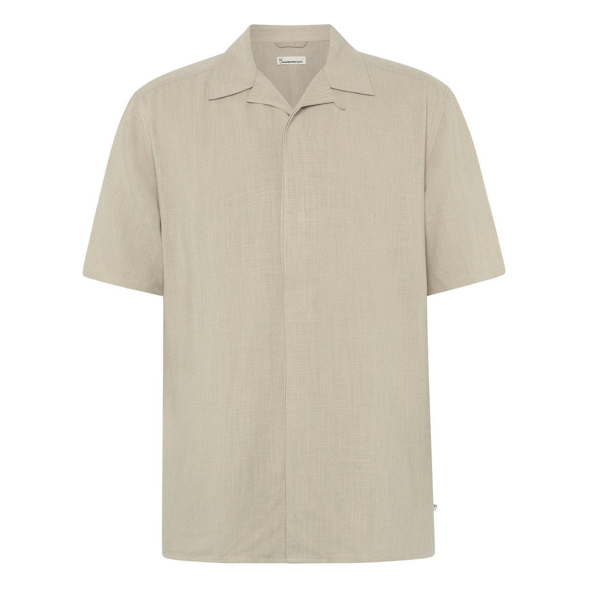 KnowledgeCotton Apparel KnowledgeCotton, Moss Relaxed Linen SS Shirt, light feather gray, L