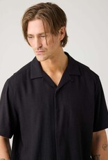 KnowledgeCotton Apparel KnowledgeCotton, Moss Relaxed Linen SS Shirt, black jet, L