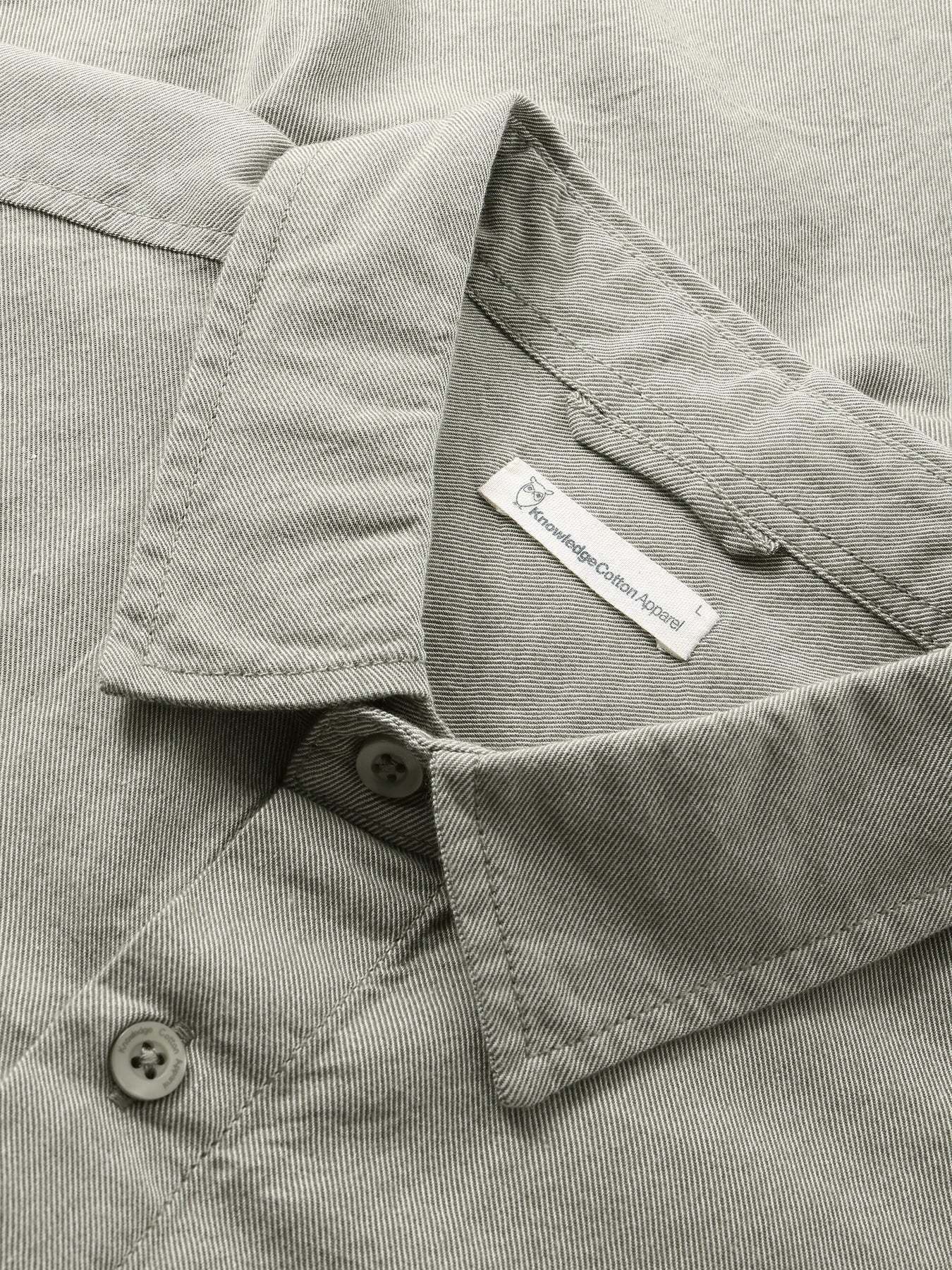 KnowledgeCotton Apparel KnowledgeCotton, Dune Light Twill Shirt, burned olive, S