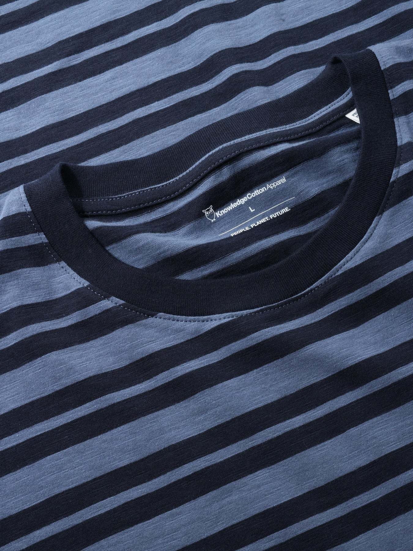 KnowledgeCotton Apparel KnowledgeCotton, Striped T-Shirt, blue stripe, L