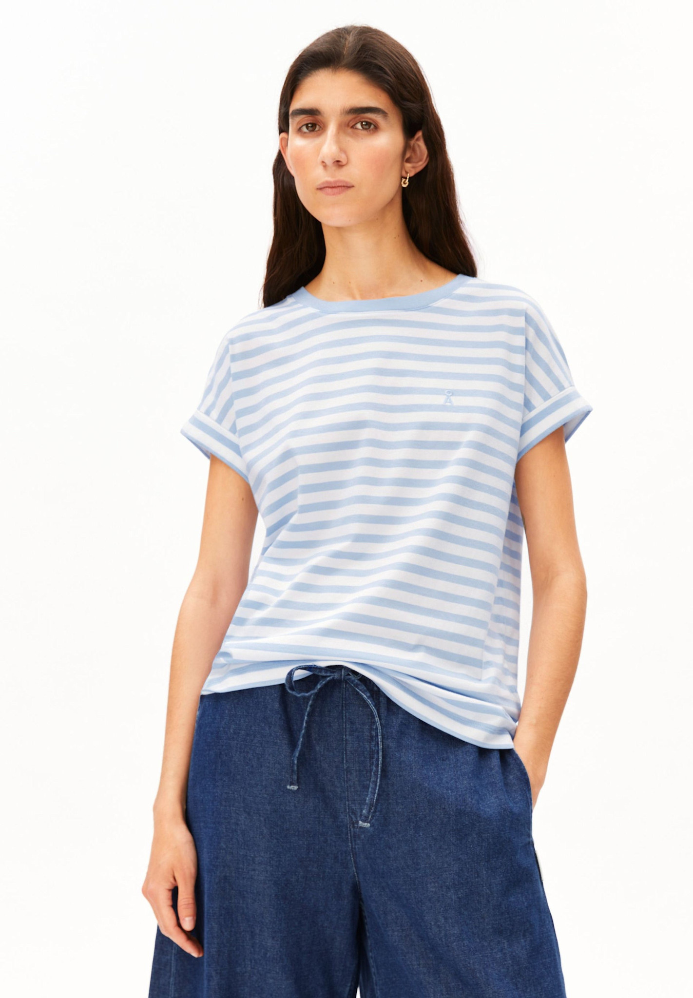 Armedangels Armedangels, Idaara Stripes, white-soft blue, L