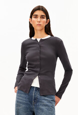 Armedangels Armedangels, Rib Button Longsleeve, dark steel, S