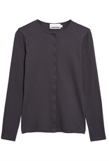 Armedangels Armedangels, Rib Button Longsleeve, dark steel, XS