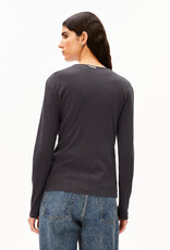 Armedangels Armedangels, Rib Button Longsleeve, dark steel, XS