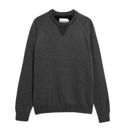 Armedangels Armedangels, Cotton Knit Sweater, mid silver melange-black, S