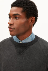 Armedangels Armedangels, Cotton Knit Sweater, mid silver melange-black, S