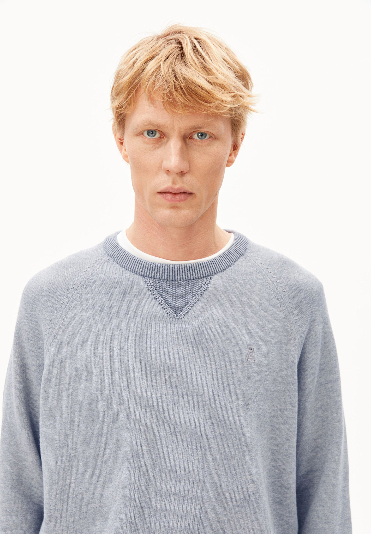 Armedangels Armedangels, Cotton Knit Sweater, silver melange-mid silver melange, XL