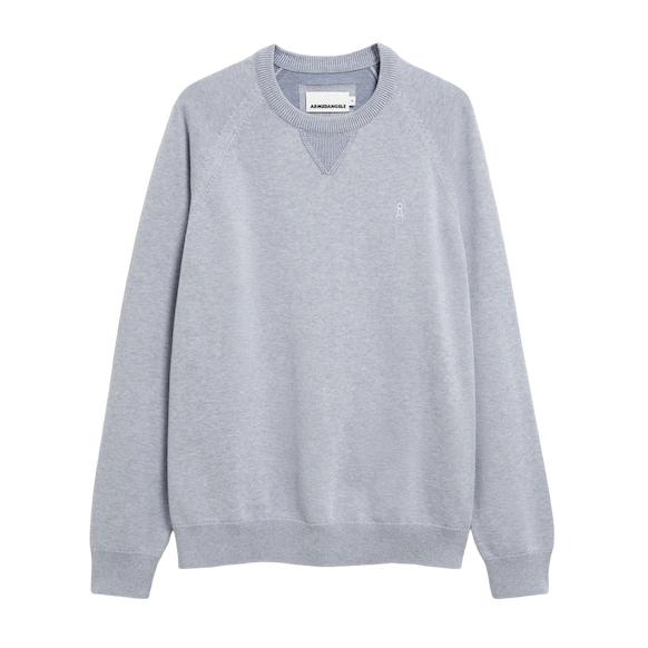 Armedangels Armedangels, Cotton Knit Sweater, silver melange-mid silver melange, S