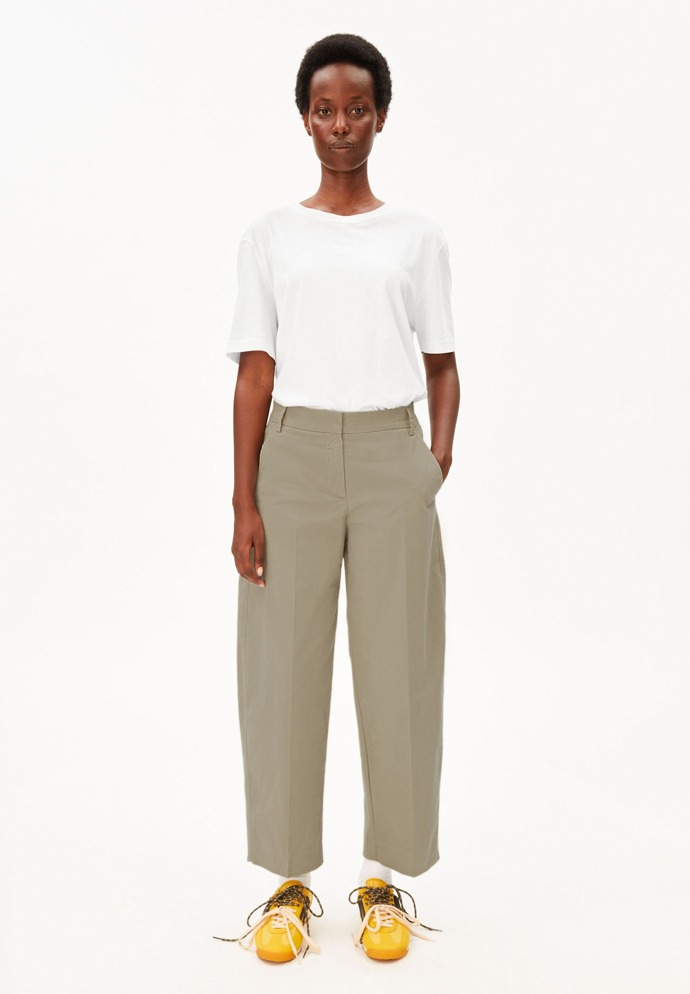 Armedangels Armedangels, Barrel Leg Twill Pant, light sage, XS