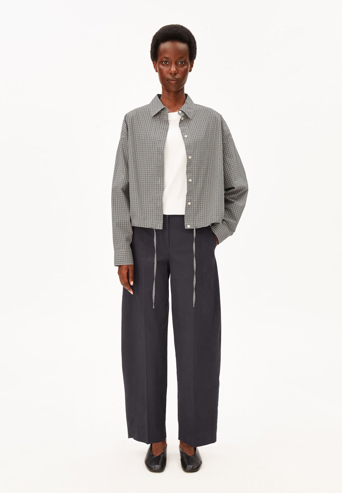 Armedangels Armedangels, Barrel Leg Twill Pant, dark steel, S