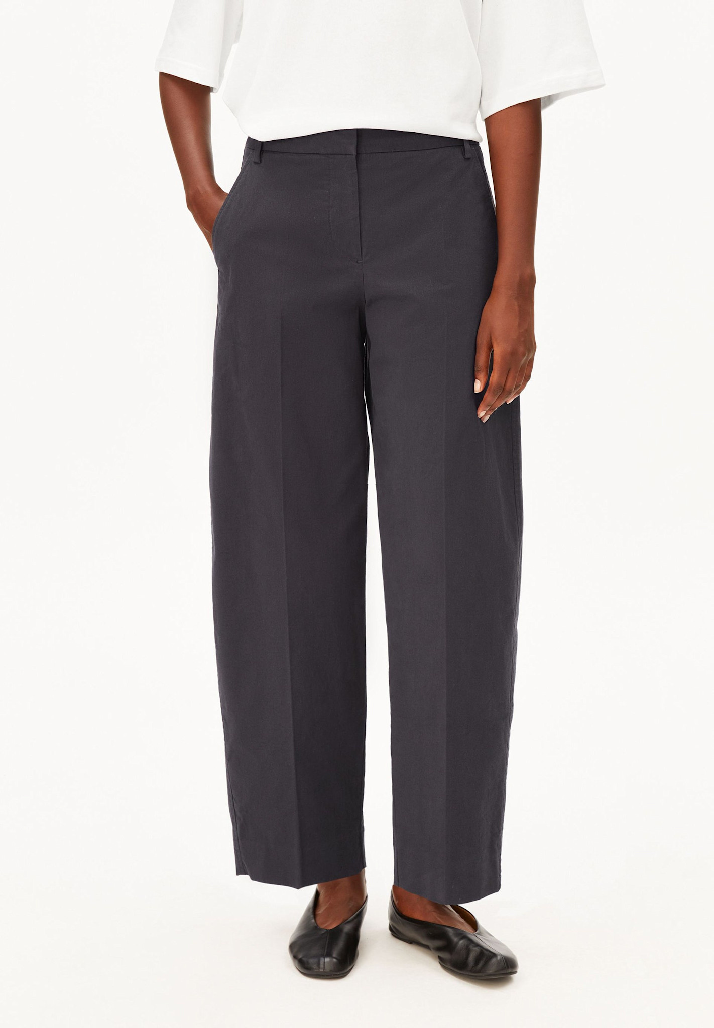 Armedangels Armedangels, Barrel Leg Twill Pant, dark steel, XS