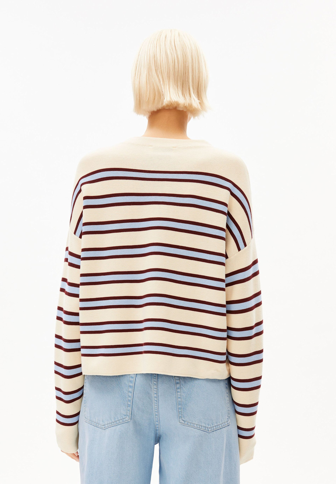 Armedangels Armedangels, Merinaa Striped, oatmilk-velvet red-soft blue, L