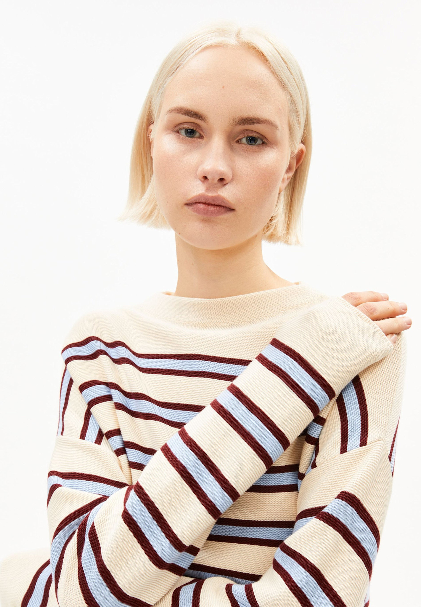 Armedangels Armedangels, Merinaa Striped, oatmilk-velvet red-soft blue, L