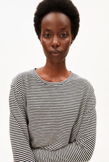 Armedangels Armedangels, Slub Jersey Stripe LS, black-oatmilk, XS